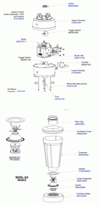 Diagram Diagram and Parts List for 918-E  Hamilton Beach Blender